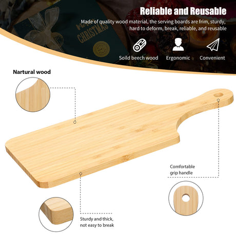 12 Pcs Bulk Cutting Board Bamboo Wood Acacia Wood Walnut Chopping Board with Handle Laser Engraving Kitchen Serving Board Charcuterie Board for Thanksgiving Housewarming Gift, 11'' x 5'' Zubebe
