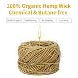 CHEFBEE 200 FT Organic Hemp Wick, Well Coated Natural Beeswax for Hemp Wick Lighter or Candle Making, Slow Burn, No Dripping, Standard Size(1.1mm) CHEFBEE