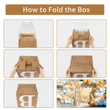 RUBFAC Baby Boxes with Letters for Baby Shower, 4pcs Rustic Farmhouse Style Boho Balloon Boxes with Burlap Grain for Birthday Gender Reveal Decoration Backdrop Photo Props rubfac