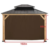 Coastshade Gazebo Pergola Canopy Panel Sidewalls Replacement 8ft Gazebo Pergola Privacy Panels Sidewall for Gazebos with 10Curtain Rings &10Rail Hooks,Brown CoastShade