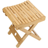 SINJEUN 2 Pack 12 Inch Natural Bamboo Folding Step Stool Bench for Bathroom, Spa, Sauna, Wooden Seat, Shower Bench Stool, Easy Assembled SINJEUN