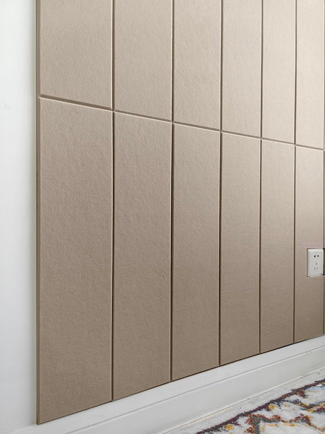 Shiplap Felt Wall Panels for Interior Wall Decor, Accent Wall Paneling for Bedroom Living Room & Office, Peel and Stick, Sound Absorbing – 24 Pack Felt Wall Tiles with Adhesive - Camel DECORITA