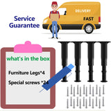FafdBinm 4PC Bed Frame Support Legs Stabilizer Replacement Universal Slat Reinforcement 7.6-14.5 inch Black FafdBinm
