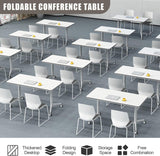 4 Pack Conference Table,Modern Folding Office Table Conference Room Tables with Lockable Wheels,Lockable Mobile Foldable Meeting Table Seminar Table for Home Office Media Centers Classroom(63in) ZanyCajole