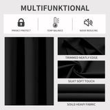Joydeco Blackout Curtains 108 Inch Long 2 Panels Set, Thermal Insulated Long Curtains& Drapes 2 Burg, Room Darkening Grommet Drapes for Living Room Bedroom Window (Black, W52 x L108 Inch) Joydeco