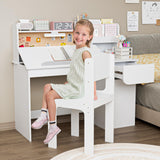 iyrany Kids Desk and Chair Set with Adjustable Desktop – Perfect Study Desk for Kids 5-12 Years Old, Includes Drawers, Cabinet, and Ergonomic Chair iyrany