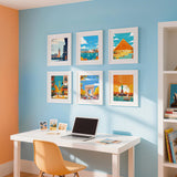 lamplig Paint by Numbers Kit for Kids 4-6,6-8 Famous Scenery Paint by Numbers for 6 Pack 10x14 Inch Painting by Numbers for Kids Ages 8-12 DIY Oil Paint On Canvas Without Frame lamplig