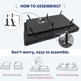 Opoiar SF-BK726 Sofabed, 71 x 33 x 31.5 inches, Black Leather Erdoru