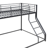 Harper & Bright Designs Twin XL Over Queen Bunk Bed, Heavy-Duty Metal Floor Bunk Bed Frame with Ladder for Kids Boys Girls Teens,Black Harper & Bright Designs
