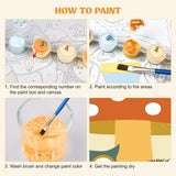 MXJSUA 4 Pack Cute Animals Paint by Numbers Kit with Framed Canvas for Ages 6-12 Kids, Panda Paint by Numbers Kits for Children Beginners, Acrylic Oil Painting for Home Wall Decor Gift (8x8 inch) MXJSUA