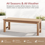 Stoog Teak Two-Person Outdoor Backless Bench with 800 lbs Capacity and All-Weather Durability Stoog