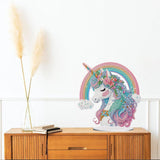 Diamond Painting Kits for Adults Beginners, 5D Full Drill Rainbow Pony Crystal Art Desktop Ornament, DIY Single Sided Home Office Desk Decor, Creative Craft Gift Set with Tools OFRKE