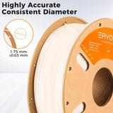 ERYONE Polypropylene Filament 1.75mm +/-0.03mm for 3D Printer, 3D Printing Filament PP 900g/Spool, White ERYONE