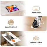 COMHOMA Small Standing Desk Adjustable Height & Tiltable Tabletop, Mobile Stand Up Desk for Laptop, Portable Computer Table for Home Office Work and Walking Pad Treadmill, Height 30.7"-46.4", White COMHOMA