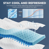 Memory Foam Mattress Topper - 3 Inch Gel Mattress Pad for Pressure Relief, Premium Soft Cooling Sleep Bed Topper, Non-Slip Design with Removable & Washable Cover (White, Queen) zibroges