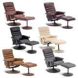 MCombo Recliner with Ottoman, Reclining Chair with Massage, 360 Swivel Living Room Chair Faux Leather 7902 (Black) MCombo