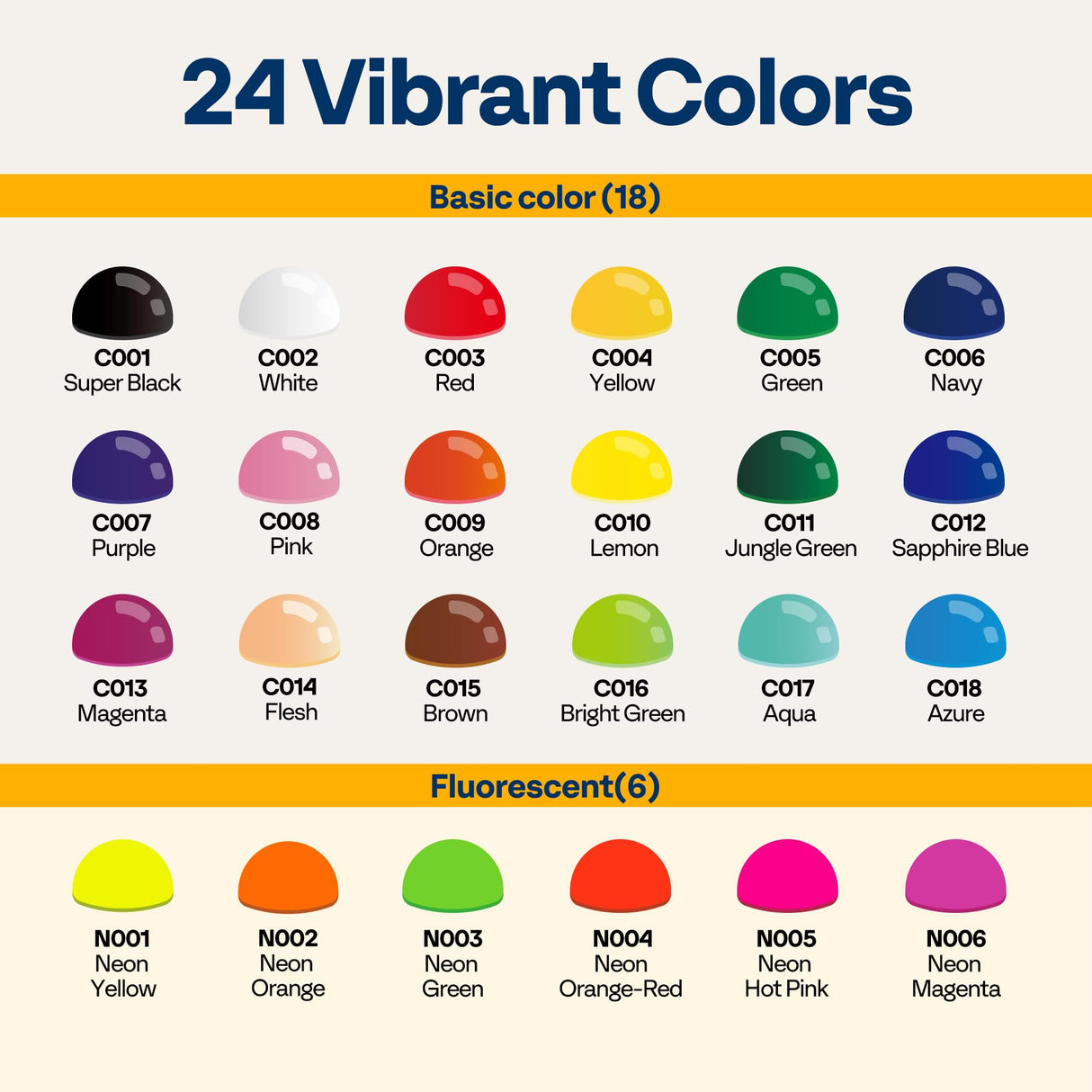 VIVOHOME 24 Color Airbrush Paint Set, Acrylic Air Brush Paints Ready to Spray (No Thinner Needed), Water Based Painting Colors for Artist and Beginners, Includes 6 Neon Color, 20 ml/0.68 Fl Oz VIVOHOME