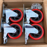 Mofeetools 3 inch Heavy Duty Casters Load 1200lbs, Lockable Bearing Plate Caster Wheels with Brakes, 360-degree Swivel Casters for Furniture and Workbench Cart, Set of 4(Free Bolts and Nuts) Mofeetools