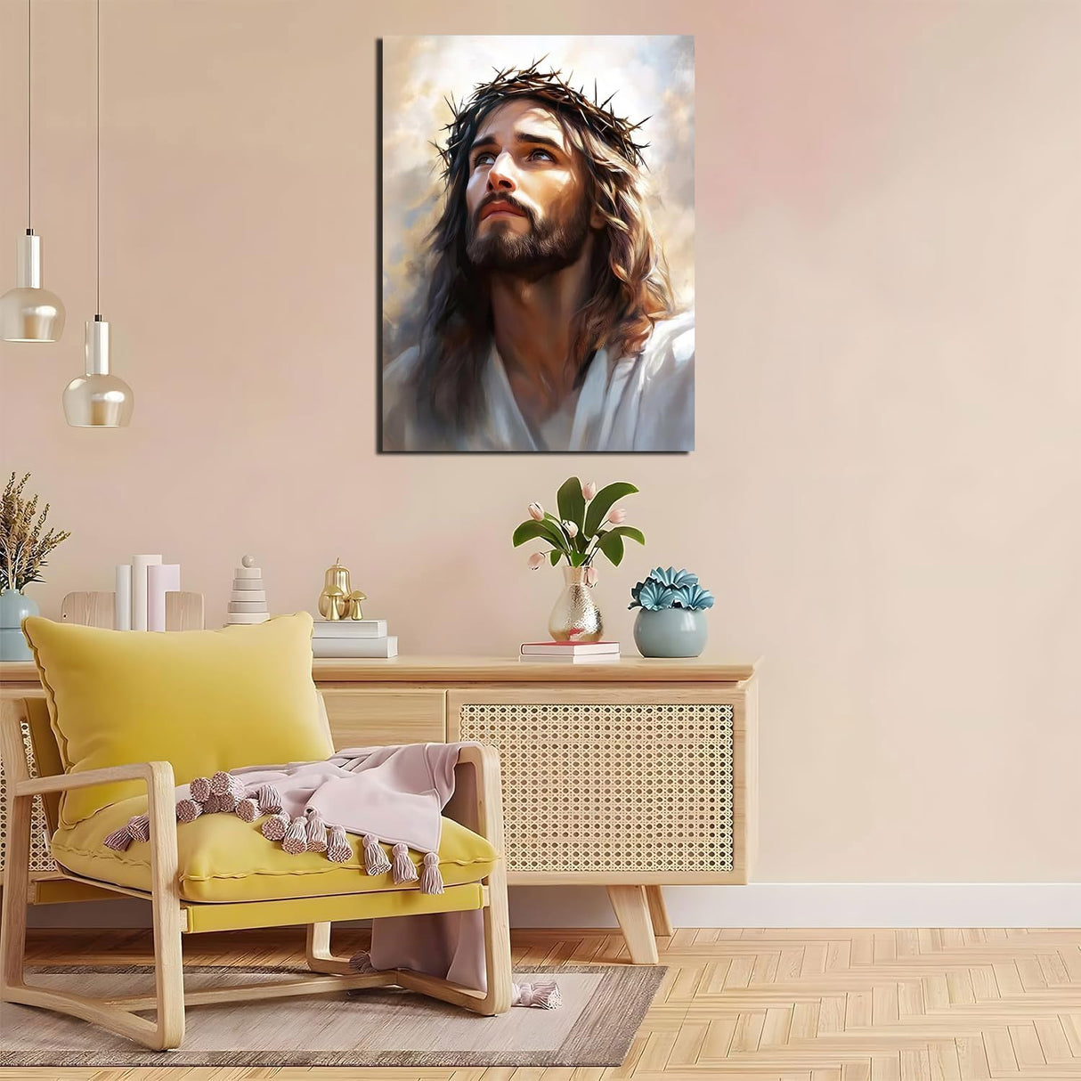 Jesus Portrait Paint by Numbers Kit for Adults, 16"x20" Canvas Painting Kit for Beginners, Modern Aesthetic DIY Paint by Number on Canvas for Home Wall Decor 156 Generic