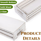 Noamus 2 Pack Bathroom Decor Box, Wooden Toilet Paper Holder, White Toilet Storage Basket, Toilet Tissue Tray with Handles for Home Decor, Farmhouse Tank Topper, Bathroom Kitchen Counter(2 Size) Noamus