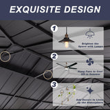 CHARMELEON 12'x20' Cedar Wood Gazebo Hardtop - Wooden Gazebos with Dual Metal Roof - Permanent Outdoor Gazebo - Large All Weather Patio Gazebo for Backyard, Deck & Garden - with Curtains & Netting CHARMELEON