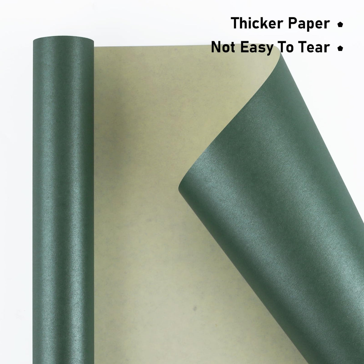 NESCCI Dark Green Matte Wrapping Paper,Solid Color Pearly-Lustre Paper,Gift Wrapping Paper,Perfect for Halloween, Wedding,Valentine's Day,Birthday, Christmas,Baby Shower,DIY Bouquet (17 Inches X 32.8 Feet) NESCCI