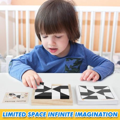 QZMTOY Wooden Blocks Puzzle Table Games, Brain Teaser Puzzle Game with 80 Challenges,Brain Toys for Kids, STEM Montessori Toys for Boys Girls,Travel Toys,Stocking Stuffers for Kids QZMTOY