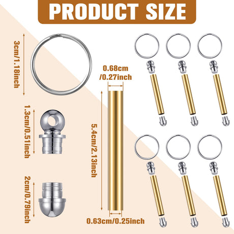 XunYee 12 Pcs WoodTurning Keychain Kit Woodturning Project Kit Wood Turning accessories Mandrel Woodturning keychain for Carpentry woodworker gift (Sliver) XunYee
