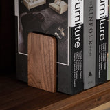 Muso Wood Book Ends for Shelves, Non-Slip Bookends, Heavy Duty Wooden Bookend Support for Books and Movies (Walnut 1 Pair) muso wood