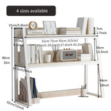 Desktop Bookshelf and 2-Tier Hutch Organizer for Efficient Workspace Storage HM&DX