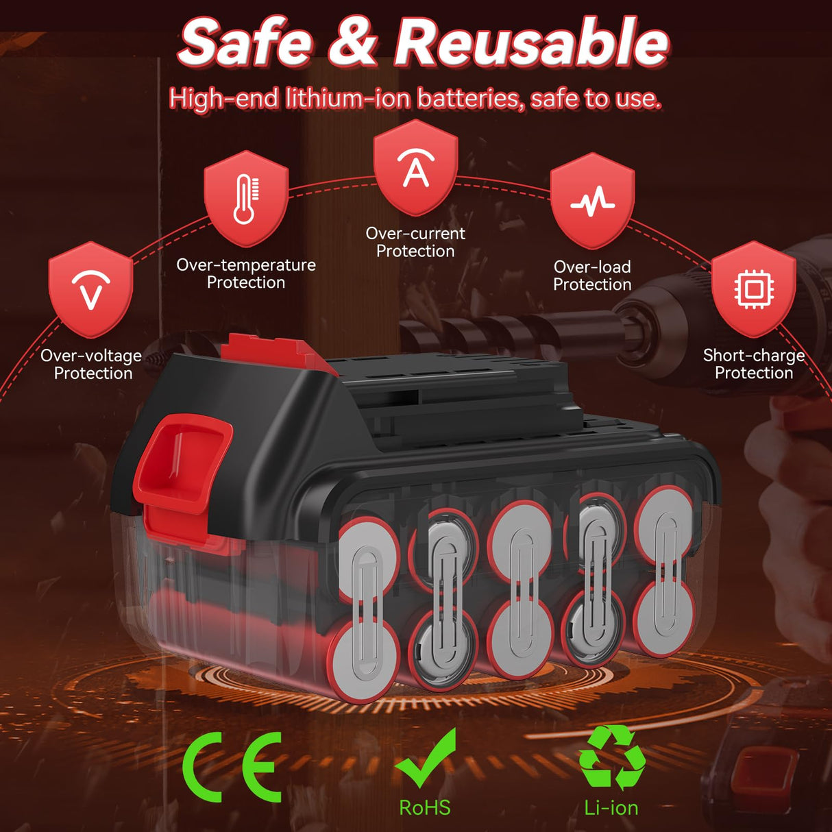 20V 6.0Ah LBXR20 Replacement for Black and Decker 20V Lithium Battery LB20 LST220 LBX20 LBXR2020-OPE LBXR20B-2 LB2X4020 2Packs Hastia