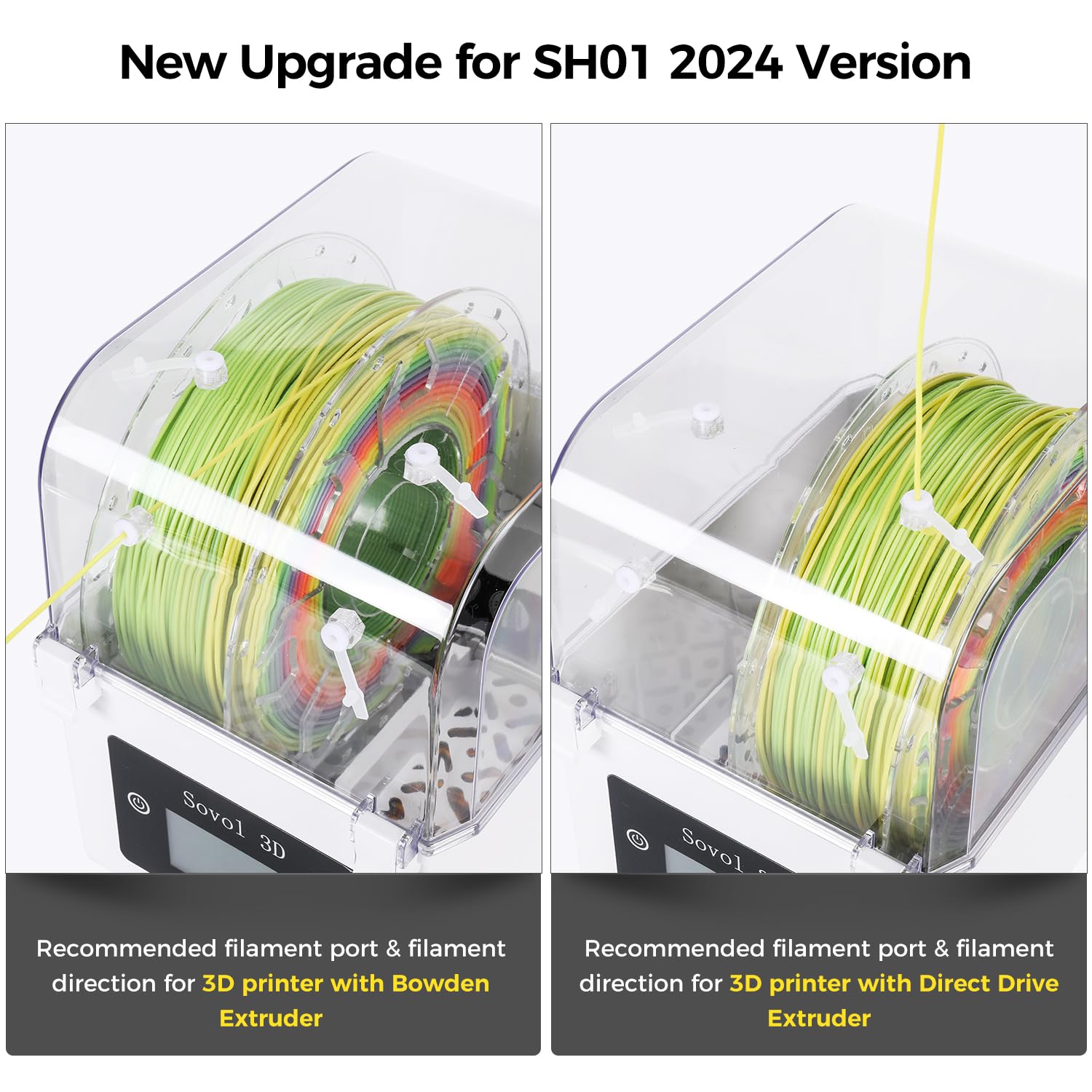 Sovol Filament Dryer 2024, SH01 Filament Dehydrator 3D Printer Spool Holder with Upgraded Fan, Dry Box for Keeping Filament Dry, Compatible with 1.75mm, 2.85mm Filament & PLA PETG TPU ABS - WoodArtSupply