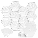 Podazz 12 Pack Sound Proof Foam Panels for Walls 12" X 10" X 0.4" Acoustic Panels Hexagon Self Adhesive, High-Density Padding Absorption Panel Used in Home and Offices (White) Podazz