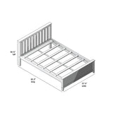 Plank+Beam Solid Wood Full Bed Frame, Platform Bed with Headboard, Natural Plank+Beam