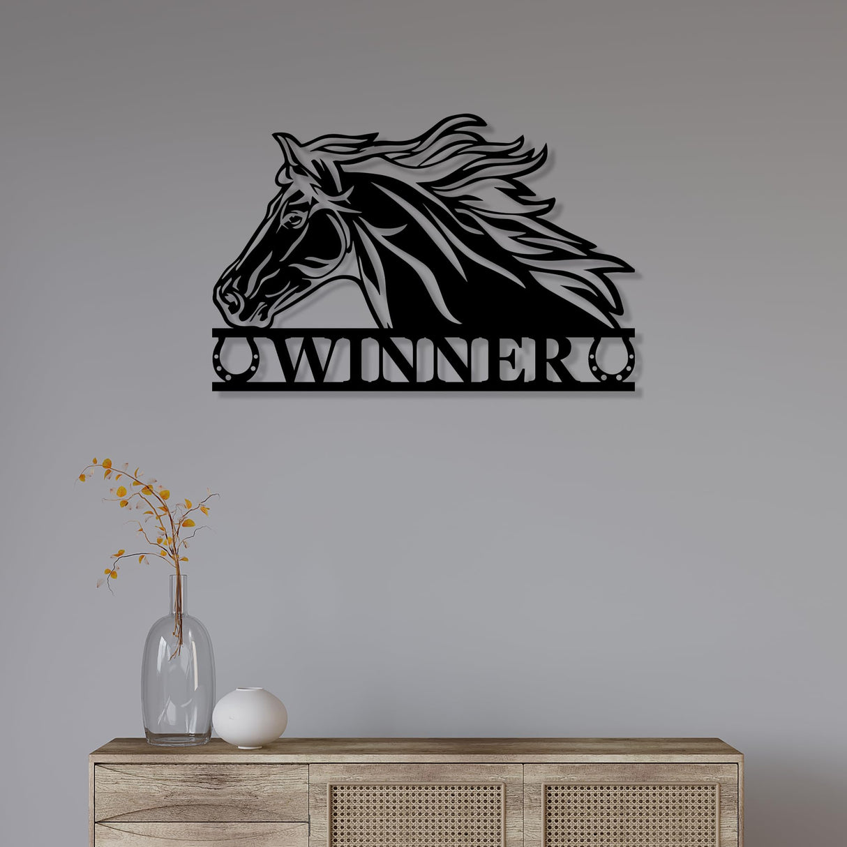 Personalized Horse Metal Wall Decor – Custom Stable Name Plaque for Barn, Rustic Western Farmhouse Accent, Unique Ranch Gift, Equestrian Gift Bosfori