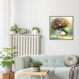 Ekuxom Diamond Art Kits for Adults, 5D Flower Diamond Art Kits Girl, DIY Round Full Drill Diamond Art Flowers Diamond Painting Kits for Adults Gem Art Wall Decor 14x14 inch Ekuxom