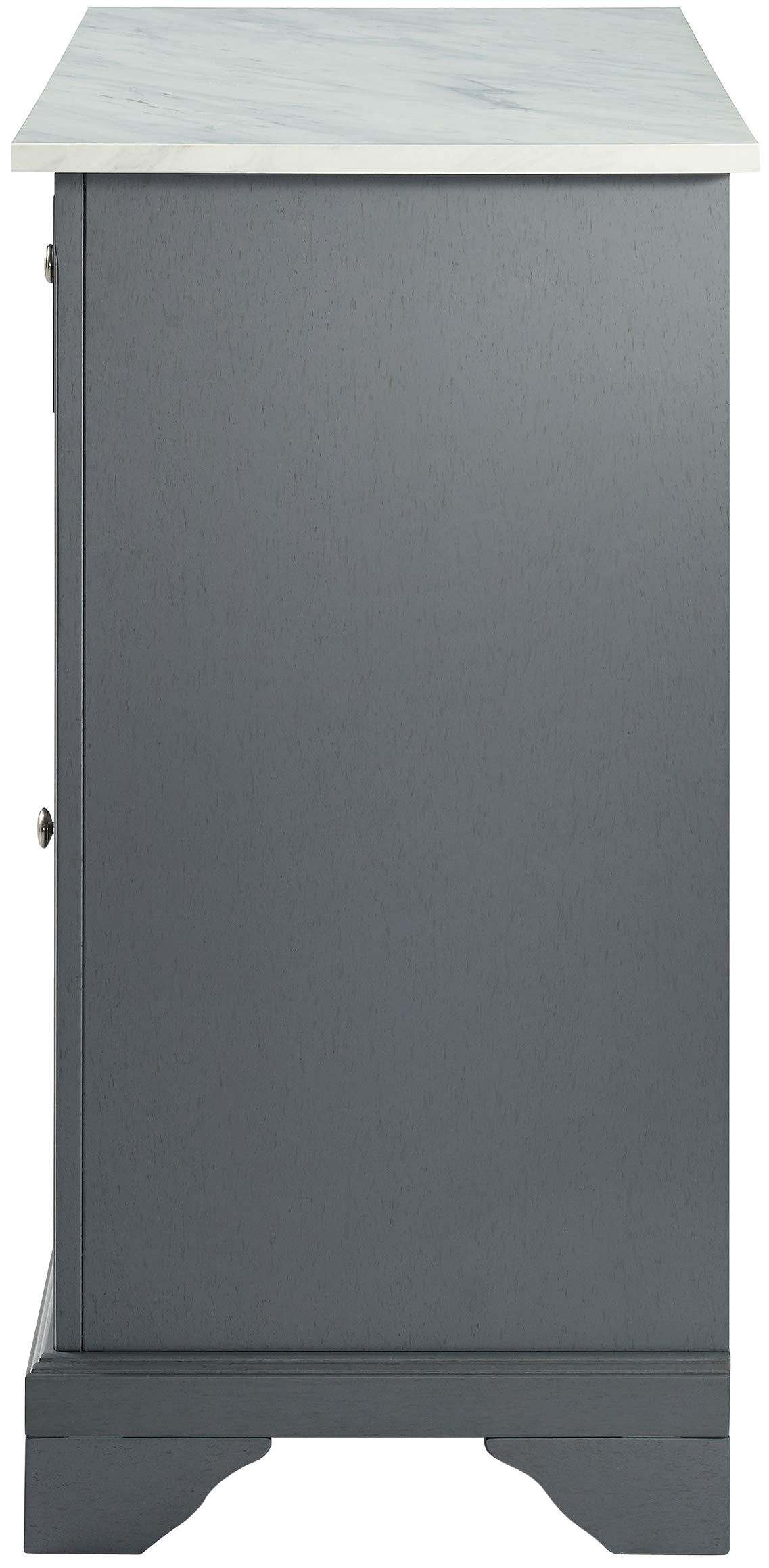 Crosley Furniture Avery Kitchen Island with Storage Shelves, Microwave Stand, Coffee Bar, Gray Crosley Furniture