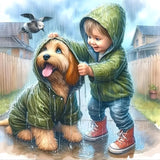 CHWGLFGG 5D Diamond Art Kits for Adults Beginners, Adults-Animal Dog Diamond Painting Kits, DIY Full Round Drill Paint by Diamonds Dot Gem Art, Home Wall Decor 13.7X 13.7 Inch CHWGLFGG