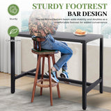 ONLYCTR Outdoor Bar Table, Patio Counter Height Bar Table, 47" Rectangle Bar Table for Patio, Garden, Yard, Balcony, Poolside (Black, 47'') ONLYCTR