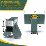 Easy 1-2-3 90° A-Frame Swing Set Bracket Heavy Duty for Ez, Simple Install - DIY Swing Set Parts Eastern Jungle Gym