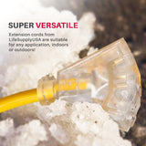 75ft Power Outdoor Extension Cord & Indoor - Waterproof Electric Drop Cord Cable - 3 Prong, 3-Outlet, SJTW, 12 Gauge, 15 AMP, 125 Volts, 1875 Watts, 12/3 by LifeSupplyUSA - Yellow (1 Pack) LifeSupplyUSA