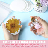50 Pieces Sublimation Air Freshener Blanks Car Scented Hanging Round Felt Air Freshener White Fragrant Sheets with 100 Pieces Bags and Elastic Rope for Car Interior Use and Decor Maitys