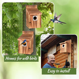 4-Piece Outdoor Bird House Set, Bird Houses for Outside with Metal Guards, Safety Locks, Flight Slots, & Ventilation, Bluebird Houses with 1-1/2" Entrance for Bluebirds, Wrens, Finches JZTKQTM