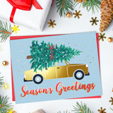 Christmas Cards Set - 24 Gold Foil Holiday Cards with Red Envelopes – 6 Assorted Designs Boxed for Easy Storage - 4.25 x 5.75, Bulk Greeting and New Years Decor Sheets Sweetzer & Orange