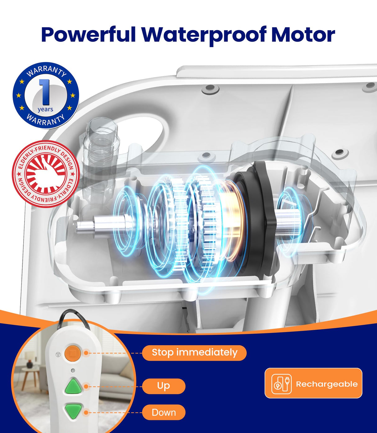 MAIDeSITe Electric Chair Lift, Get Up from Floor, Floor Lift for Elderly, Can be Raised to 20”, Help You Stand Up Again, Support Up to 300 LBS, Item Weight 30 LBS, FSA HSA Eligible, JC35M3 MAIDeSITe