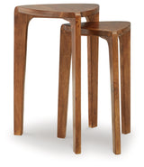 Signature Design by Ashley Brynnleigh Contemporary Nesting Accent Table, Set of 2, Light Brown Signature Design by Ashley
