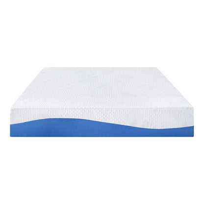 Olee Sleep King Mattress, 10 Inch Gel Memory Foam Mattress, Gel Infused for Comfort and Pressure Relief, CertiPUR-US Certified, Bed-in-a-Box, Medium Firm, Blue, King Size