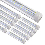 Henwsi 8FT LED Shop Light Fixture, White 10 Pack T8 Integrated Tube Lights, 72W 9500LM 6500K High Output Clear Cover, V Shape 270 Degree Lighting for Garage Warehouse, Upgraded Lights Plug and Play Henwsi