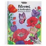 Leisure Arts Blooms & Butterflies Adult Coloring Book – Relaxation & Stress Relief with Intricate Floral, Butterfly Nature Designs, Premium Single-Sided Pages, 80 Sheets LEISURE ARTS