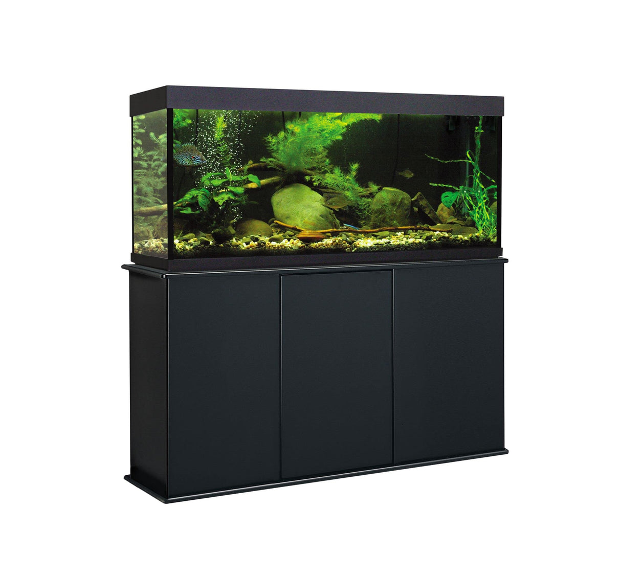 Aquatic Fundamentals, 55/65 Gallon Particle Board Aquarium Stand, 49.38" L x 13.25" W, Black Aquatic Fundamentals